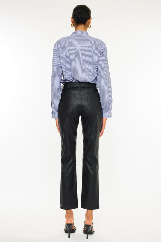 Marco Skinny Straight Faux Leather Jeans