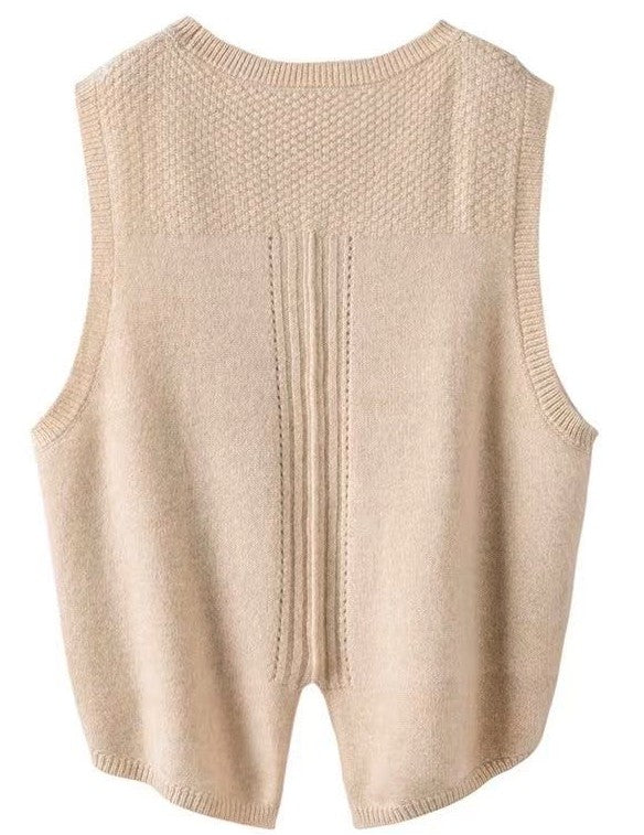 Charlie Cable Knit Backslit Sweater Vest