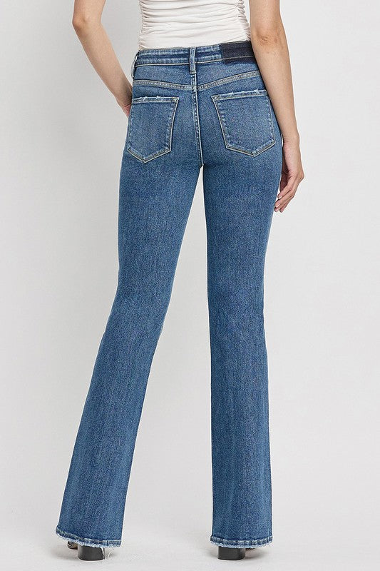 Josie High Rise Slant Hem Flare Jeans