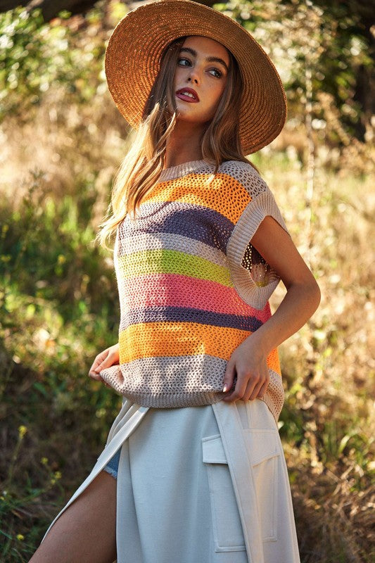 Carly Crochet Knit Sweater