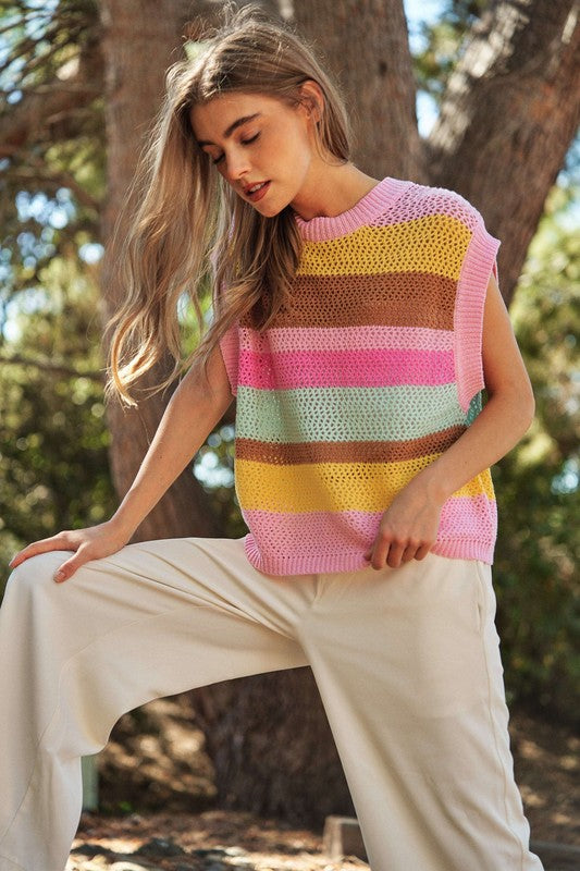 Carly Crochet Knit Sweater